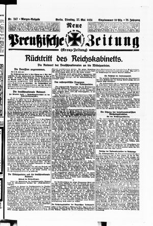 Neue preußische Zeitung on May 27, 1924