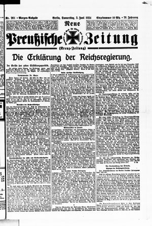 Neue preußische Zeitung vom 05.06.1924