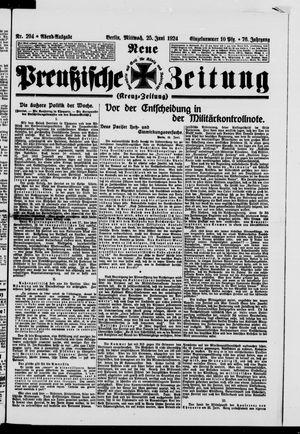 Neue preußische Zeitung vom 25.06.1924