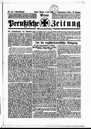 Neue preußische Zeitung vom 07.07.1924