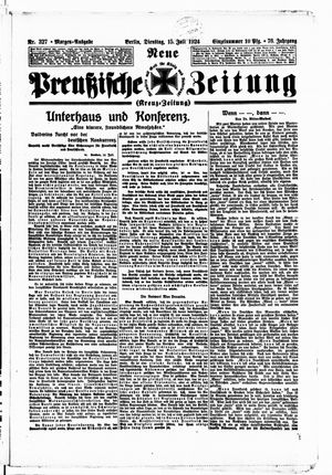 Neue preußische Zeitung vom 15.07.1924