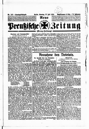 Neue preußische Zeitung vom 27.07.1924