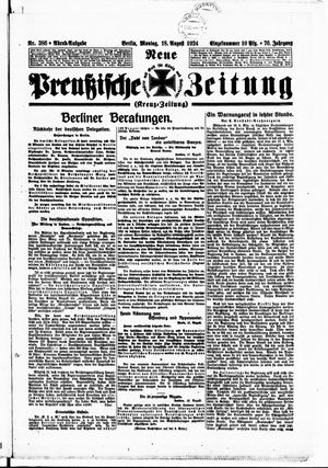 Neue preußische Zeitung on Aug 18, 1924