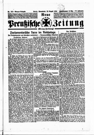 Neue preußische Zeitung on Aug 23, 1924