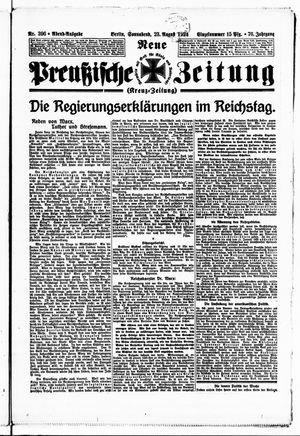 Neue preußische Zeitung on Aug 23, 1924