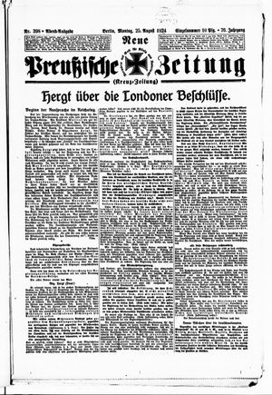 Neue preußische Zeitung vom 25.08.1924