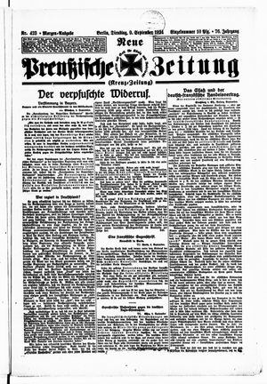 Neue preußische Zeitung vom 09.09.1924