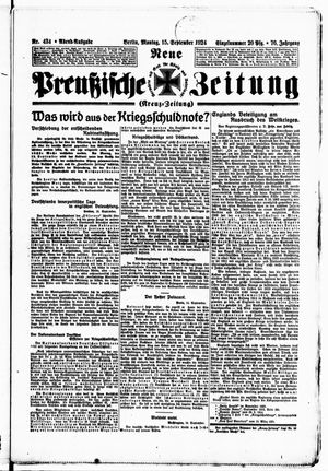 Neue preußische Zeitung vom 15.09.1924