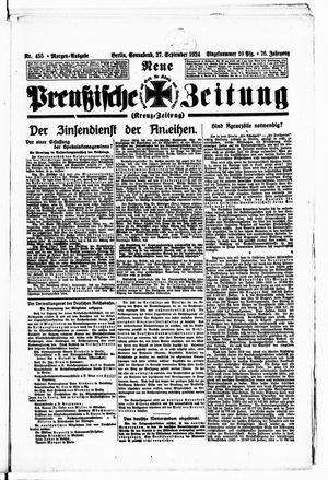 Neue preußische Zeitung vom 27.09.1924