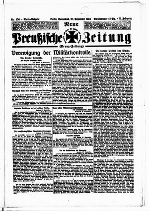 Neue preußische Zeitung vom 27.09.1924