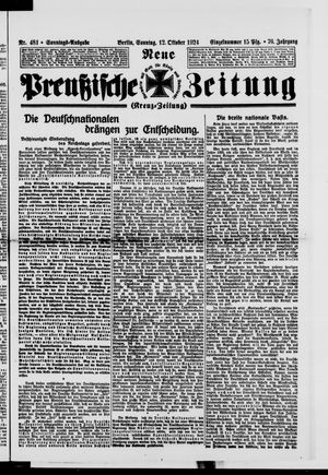 Neue preußische Zeitung vom 12.10.1924