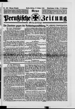 Neue preußische Zeitung vom 17.10.1924
