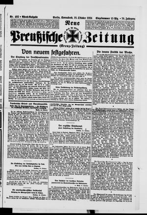 Neue preußische Zeitung vom 18.10.1924