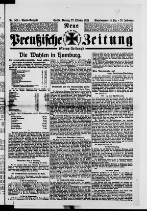 Neue preußische Zeitung vom 27.10.1924