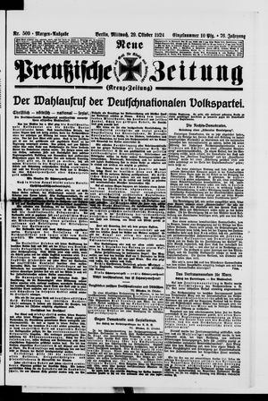 Neue preußische Zeitung vom 29.10.1924