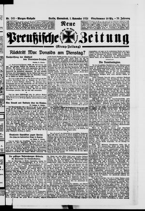 Neue preußische Zeitung on Nov 1, 1924