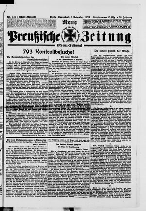 Neue preußische Zeitung on Nov 1, 1924