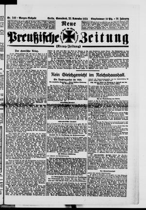 Neue preußische Zeitung vom 22.11.1924