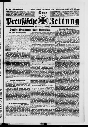 Neue preußische Zeitung vom 25.11.1924