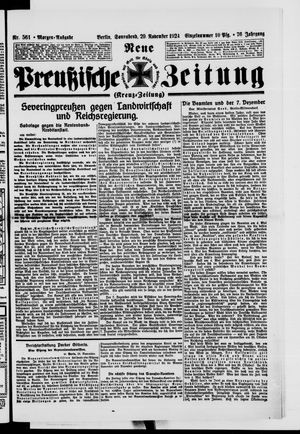 Neue preußische Zeitung vom 29.11.1924