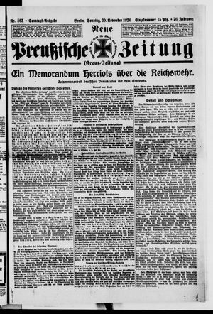 Neue preußische Zeitung vom 30.11.1924