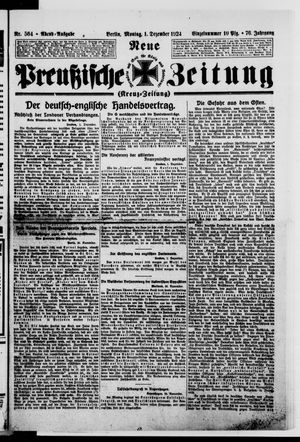 Neue preußische Zeitung vom 01.12.1924