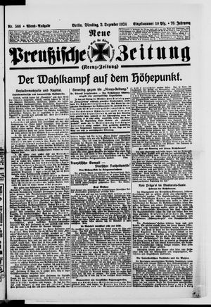 Neue preußische Zeitung vom 02.12.1924