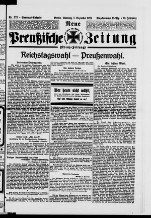 Neue preußische Zeitung vom 07.12.1924