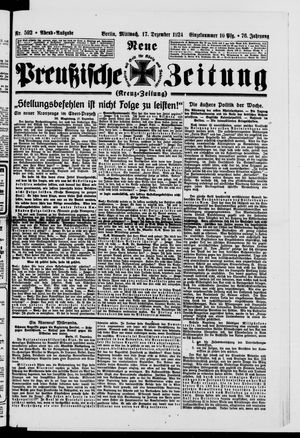 Neue preußische Zeitung vom 17.12.1924