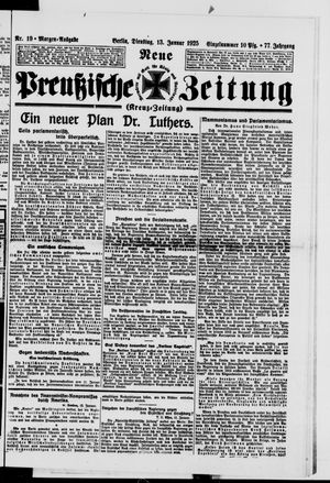 Neue preußische Zeitung on Jan 13, 1925
