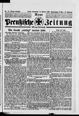 Neue preußische Zeitung vom 14.02.1925