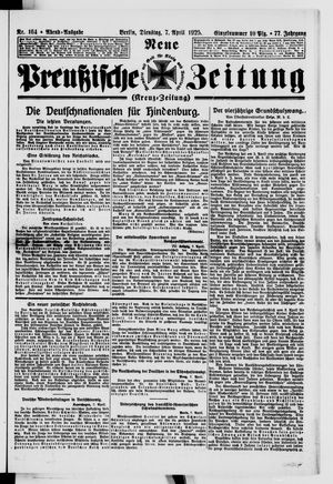 Neue preußische Zeitung vom 07.04.1925