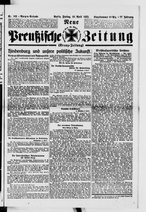 Neue preußische Zeitung vom 10.04.1925