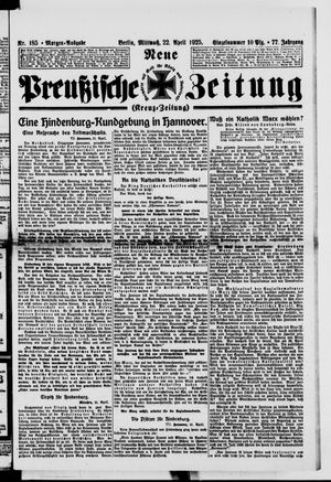 Neue preußische Zeitung vom 22.04.1925