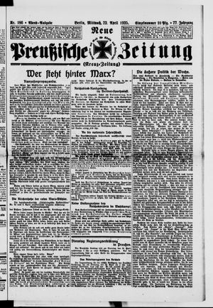 Neue preußische Zeitung vom 22.04.1925