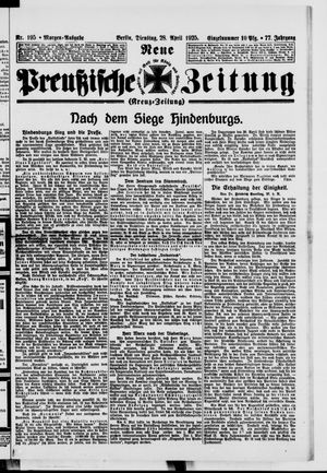 Neue preußische Zeitung vom 28.04.1925