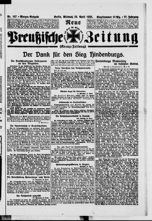 Neue preußische Zeitung vom 29.04.1925