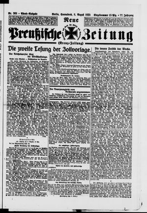 Neue preußische Zeitung vom 08.08.1925
