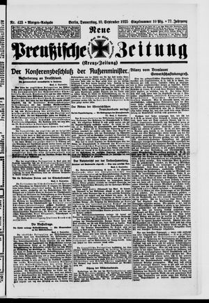 Neue preußische Zeitung vom 10.09.1925