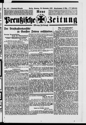 Neue preußische Zeitung vom 20.09.1925