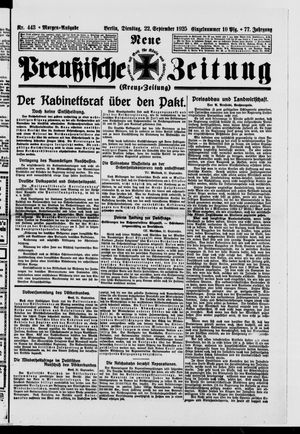 Neue preußische Zeitung vom 22.09.1925
