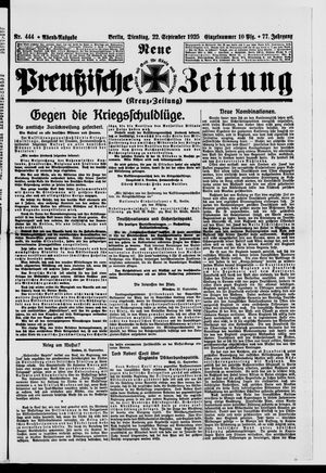 Neue preußische Zeitung vom 22.09.1925