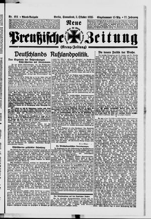 Neue preußische Zeitung vom 03.10.1925
