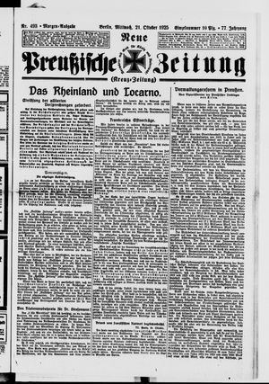 Neue preußische Zeitung vom 21.10.1925