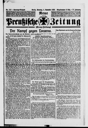 Neue preußische Zeitung on Nov 1, 1925