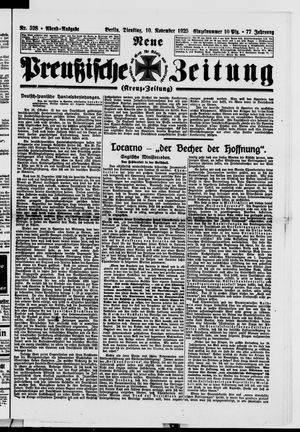 Neue preußische Zeitung vom 10.11.1925