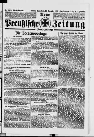 Neue preußische Zeitung vom 21.11.1925