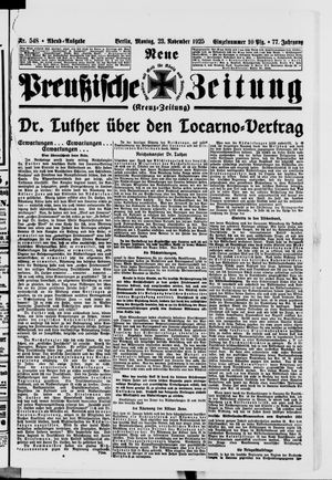 Neue preußische Zeitung vom 23.11.1925