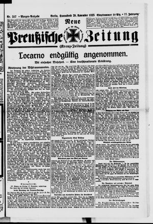 Neue preußische Zeitung vom 28.11.1925