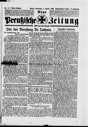 Neue preußische Zeitung vom 07.01.1926